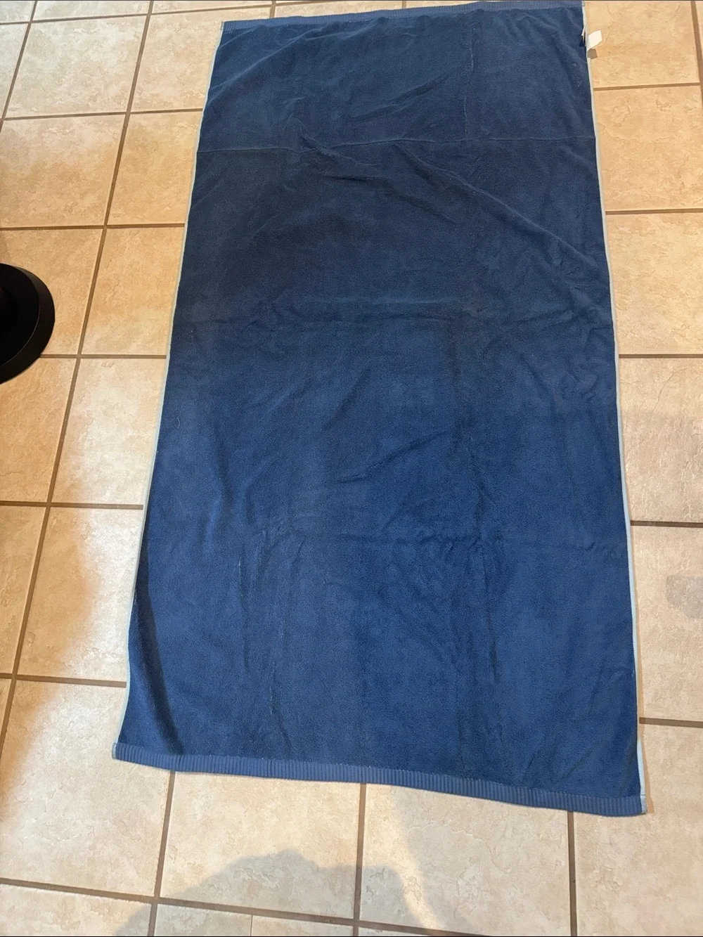 Towels Striped Blue Cotton Bath Towels with Green and Brown Accents Set of 2